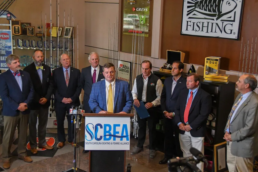 SCBFA announcement podium with industry leaders